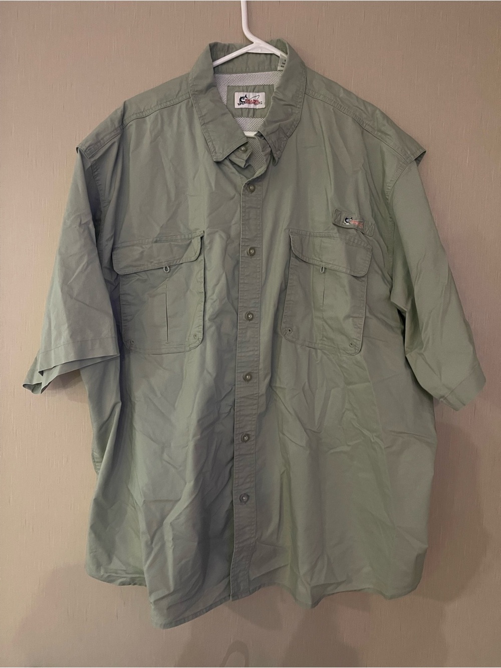 World wide sportsman 3x plus Men’s ShortSleeve Fishing Shirt Sage Green bass pro